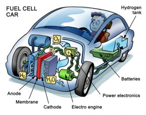 Fuelcell car diagram cartoon